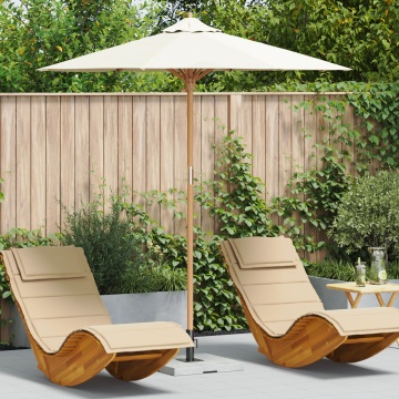 Umbrelă de grădină Crem Alb 217x230 cm din Bambus - Img 1