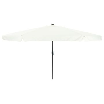 Umbrela de grădină cu LED-uri, dimensiuni 395x245 cm, Alb nisipos - Img 2
