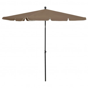 Umbrelă de grădină cu stâlp, gri taupe, 210x140 cm - Img 1