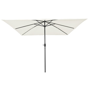 Umbrelă de grădină pătrată 295x245 cm Alb nisipos - Img 1