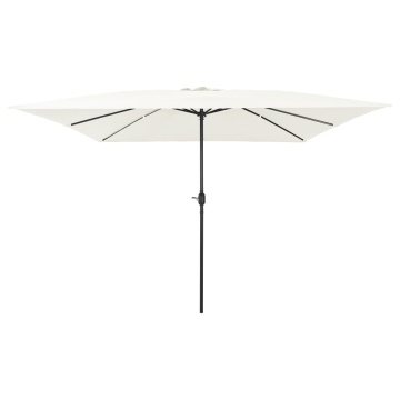 Umbrelă de grădină pătrată 295x245 cm Alb nisipos - Img 2