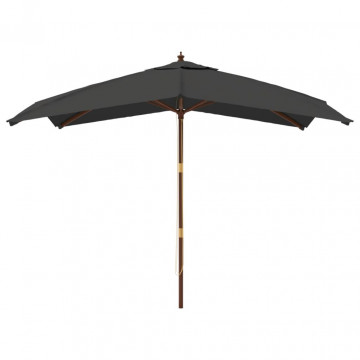 Umbrelă de grădină stâlp din lemn, antracit, 300x300x273 cm - Img 3