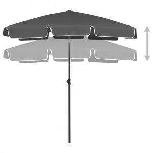 Umbrelă de plajă, antracit, 180x120 cm - Img 8
