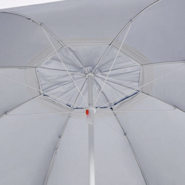Umbrelă de plajă cu pereți laterali Albastru 215 cm - Img 5