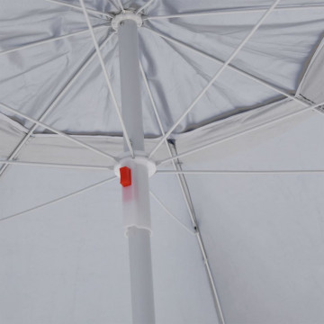 Umbrelă de plajă cu pereți laterali, nisipiu, 215 cm - Img 6