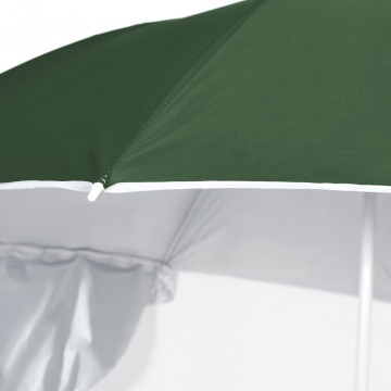 Umbrelă de plajă cu pereți laterali verde 215 cm - Img 8
