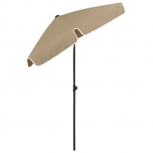 Umbrelă de plajă, gri taupe, 180x120 cm - Img 5