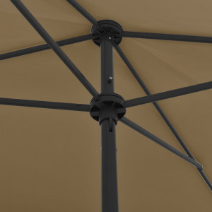 Umbrelă de plajă, gri taupe, 200x125 cm - Img 2