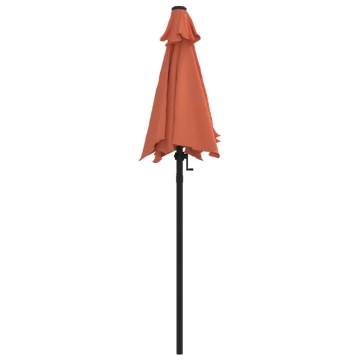 Umbrelă de soare, cărămiziu, 200 x 224 cm, aluminiu - Img 4