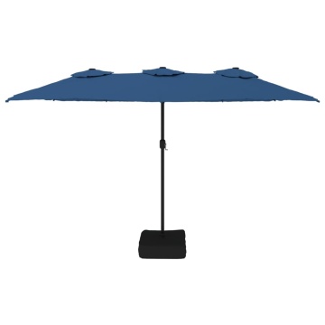 Umbrelă de soare cu două capete cu LED-uri, bleu, 449x245 cm - Img 4