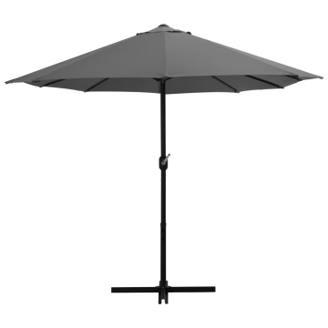Umbrelă de soare cu stâlp aluminiu, antracit, 460 x 270 cm - Img 3