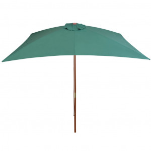 Umbrelă de soare cu stâlp de lemn 200x300 cm, verde - Img 4