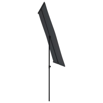 Umbrelă de soare de exterior, stâlp aluminiu, negru, 2 x 1,5 cm - Img 8