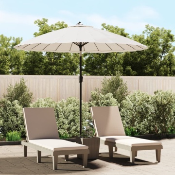 Umbrelă de soare de exterior, stâlp aluminiu, nisipiu, 270 cm - Img 1