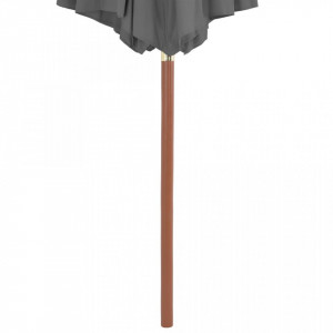 Umbrelă de soare de exterior, stâlp din lemn, 300 cm, antracit - Img 7