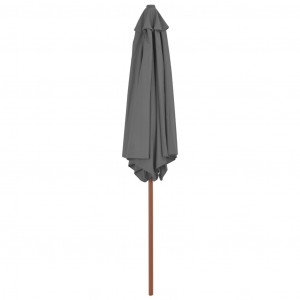 Umbrelă de soare de exterior, stâlp din lemn, antracit, 270 cm - Img 4