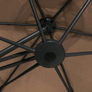Umbrelă de soare de exterior, stâlp din oțel, gri taupe, 300 cm - Img 2