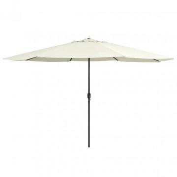 Umbrelă de soare de exterior, stâlp metalic, alb nisipiu 400 cm - Img 1