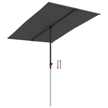 Umbrelă de soare de grădină cu stâlp aluminiu antracit 2x1,5 cm - Img 6