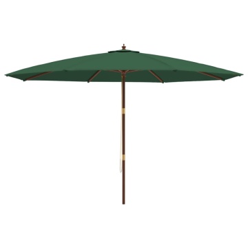 Umbrelă de soare de grădină, stâlp din lemn, verde, 400x273 cm - Img 4