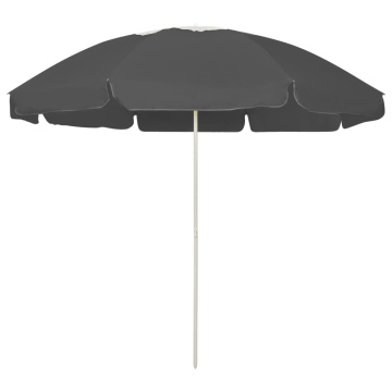 Umbrelă de soare de plajă, antracit, 240 cm - Img 1
