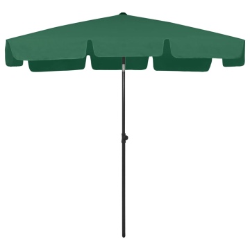 Umbrelă de soare de plajă, verde, 200x125 cm - Img 2