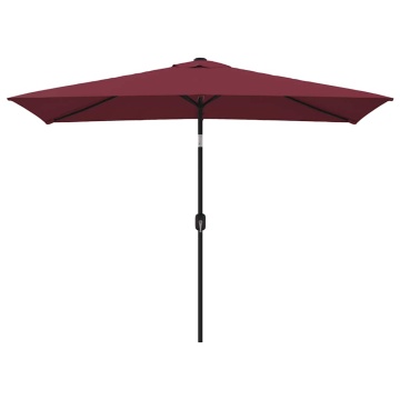 Umbrelă de soare exterior stâlp metalic, roșu bordo, 300x200 cm - Img 2