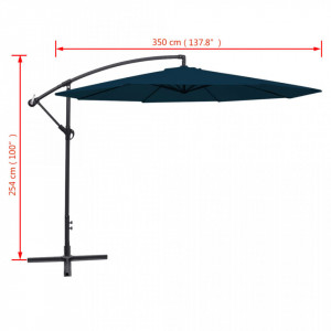 Umbrelă de soare suspendată 3,5 m, Albastru - Img 7