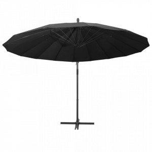 Umbrelă de soare suspendată, antracit, 3 m, stâlp de aluminiu - Img 4