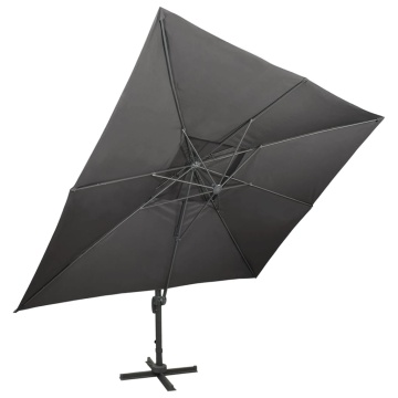 Umbrelă în consolă cu înveliș dublu, antracit, 400x300 cm - Img 2