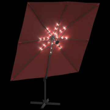 Umbrelă în consolă cu LED, cărămiziu, 400x300 cm - Img 4