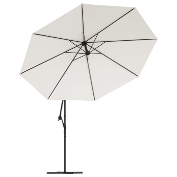 Umbrelă în consolă cu LED-uri și stâlp metalic, nisipiu, 350 cm - Img 8