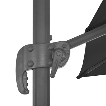 Umbrelă în consolă cu stâlp din aluminiu, negru, 3x3 m - Img 6