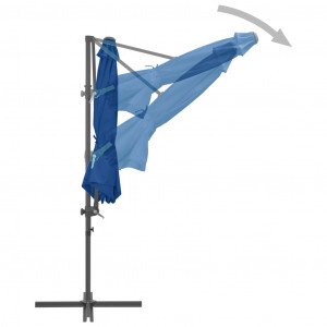 Umbrelă în consolă cu stâlp din oțel, albastru azuriu, 300 cm - Img 5