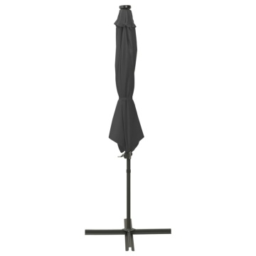 Umbrelă în consolă cu stâlp și LED-uri, antracit, 300 cm - Img 2