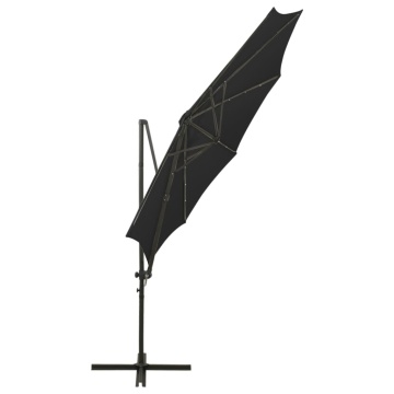 Umbrelă în consolă cu stâlp și LED-uri, negru, 300 cm - Img 6