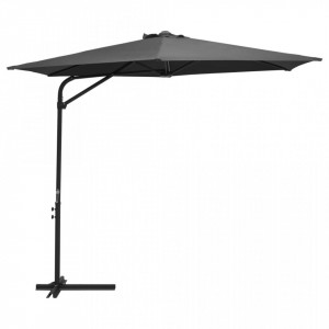 Umbrelă soare de exterior, stâlp din oțel, antracit, 300x250 cm - Img 1