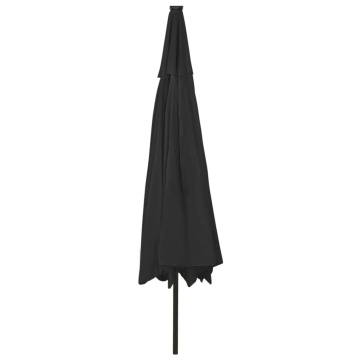 Umbrelă soare de grădină cu LED-uri, negru, 400 cm - Img 7