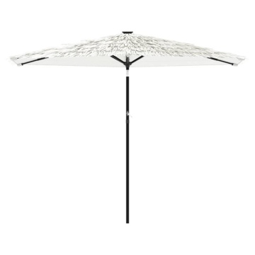Umbrelă soare de grădină stâlp din oțel, alb 288x288x225cm - Img 3