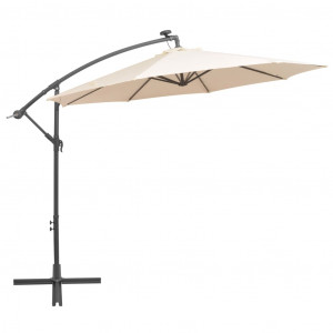 Umbrelă soare suspendată, iluminare LED, stâlp metalic 300 cm - Img 5