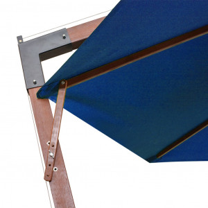 Umbrelă suspendată cu stâlp, albastru azur, 3,5x2,9 m lemn brad - Img 5