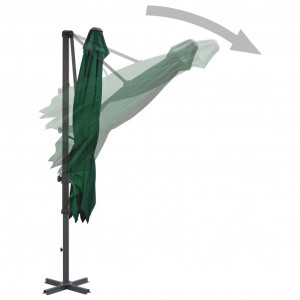 Umbrelă suspendată cu stâlp din aluminiu, verde, 250x250 cm - Img 8