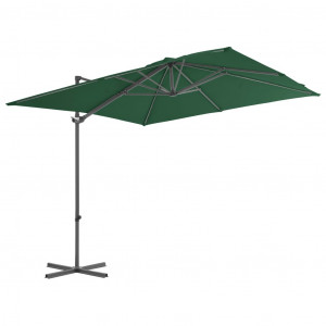 Umbrelă suspendată cu stâlp din oțel, verde, 250 x 250 cm - Img 3