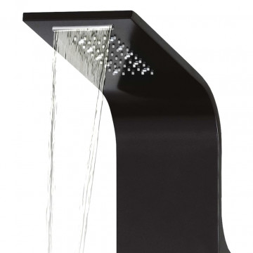 Unitate panou de duș, negru, 20x44x130 cm, aluminiu - Img 5