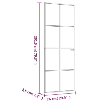 Ușă de interior negru 76x201,5 cm sticlă securiz./aluminiu slim - Img 7
