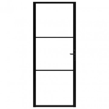 Ușă de interior, negru, 93x201,5 cm, sticlă ESG și aluminiu - Img 3