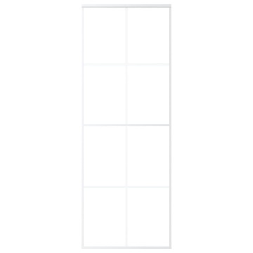 Ușă glisantă, alb, 76x205 cm, sticlă mată ESG și aluminiu - Img 3