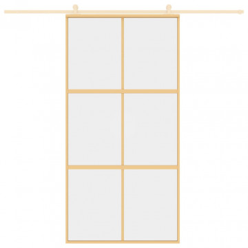 Ușă glisantă, auriu, 102,5x205 cm, sticlă ESG mată și aluminiu - Img 3