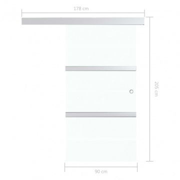 Ușă glisantă cu opritoare soft, 90x205 cm, sticlă ESG/aluminiu - Img 7