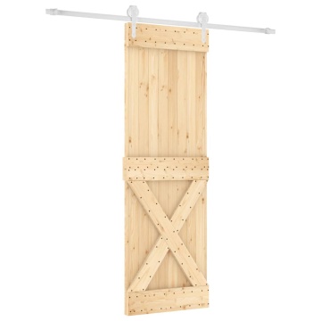 Ușă glisantă cu set de feronerie 70x210 cm, lemn masiv de pin - Img 2